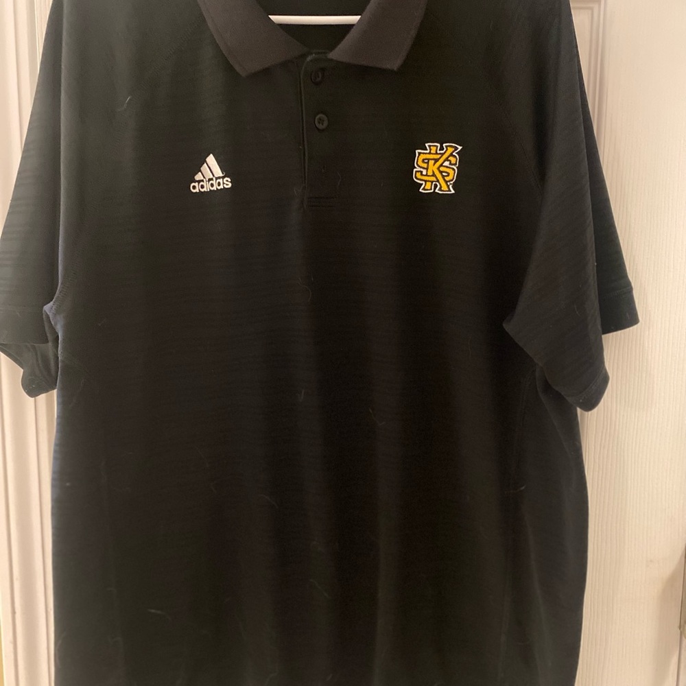 KSU black Adidas golf shirt